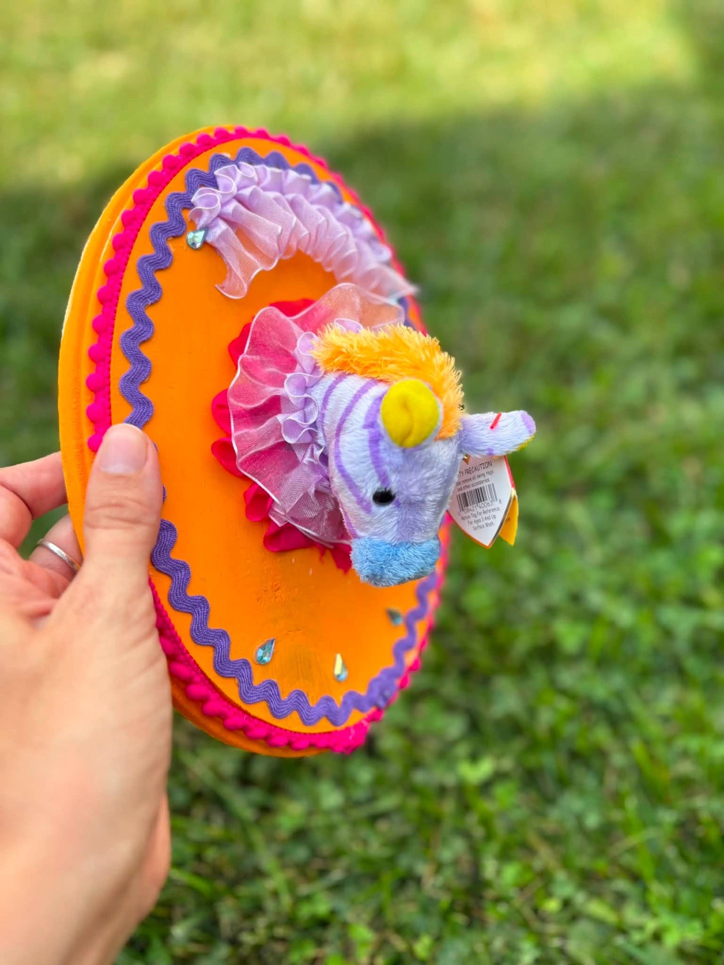 Beanie baby zebra taxidermy