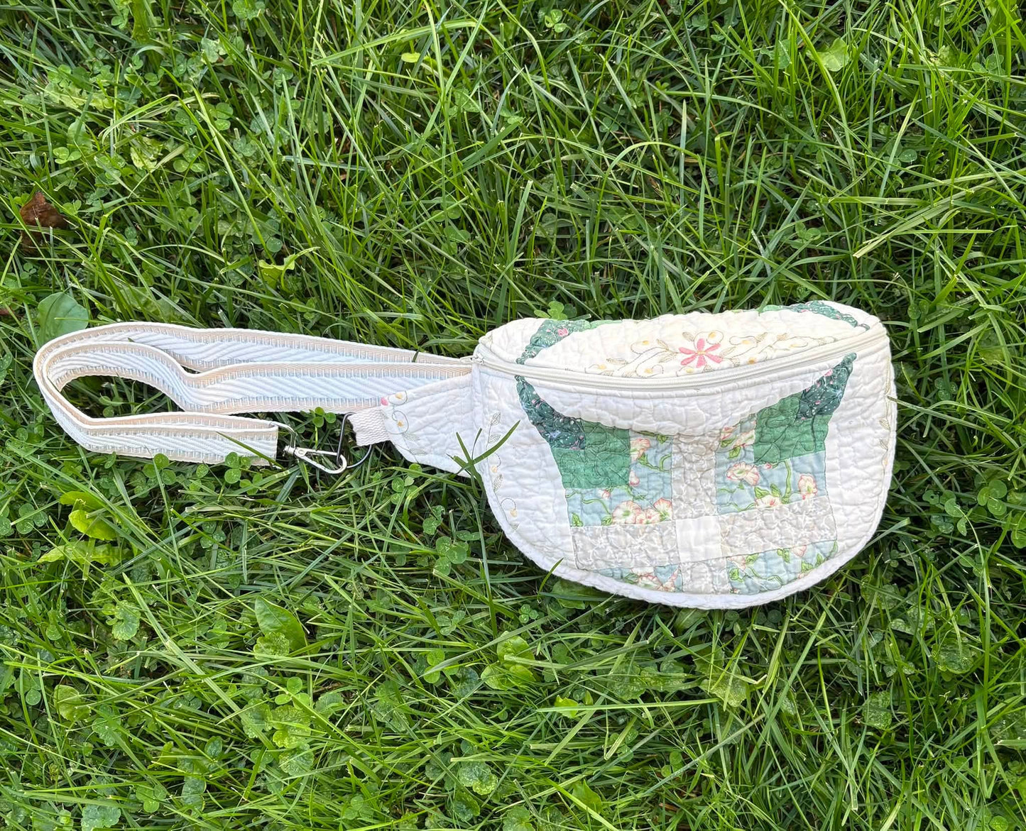 Vintage quilt upcycled crossbody bag