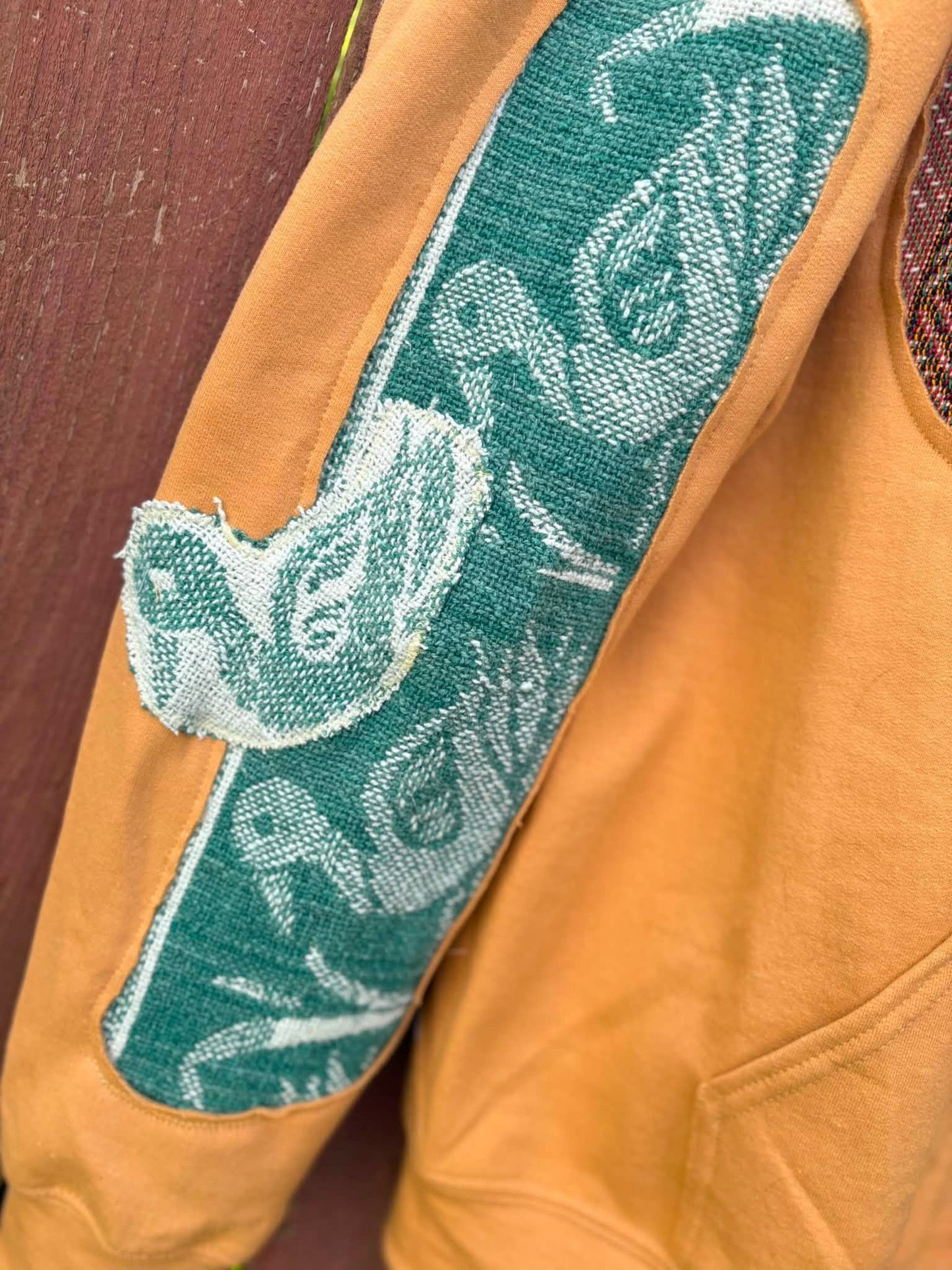 Duck upcycled hoodie size lg