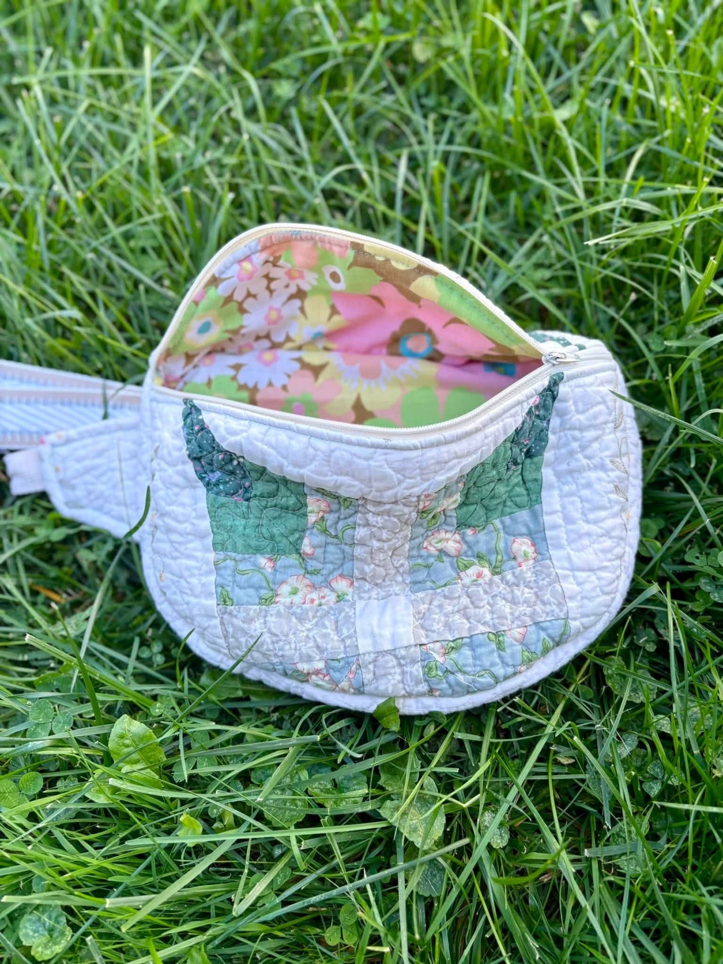 Vintage quilt upcycled crossbody bag