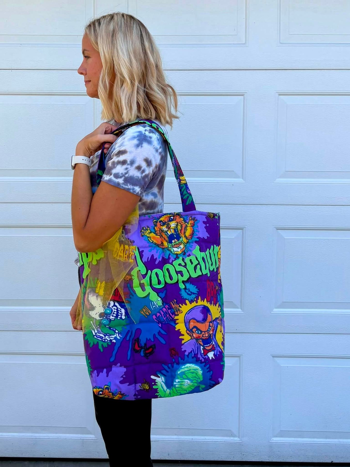 Goosebumps xl quilted tote bag