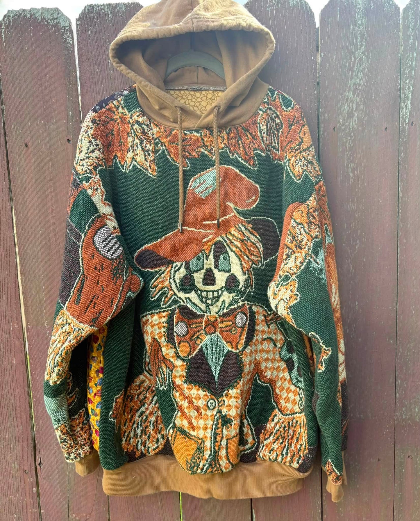 Scarecrow upcycled hoodie xl