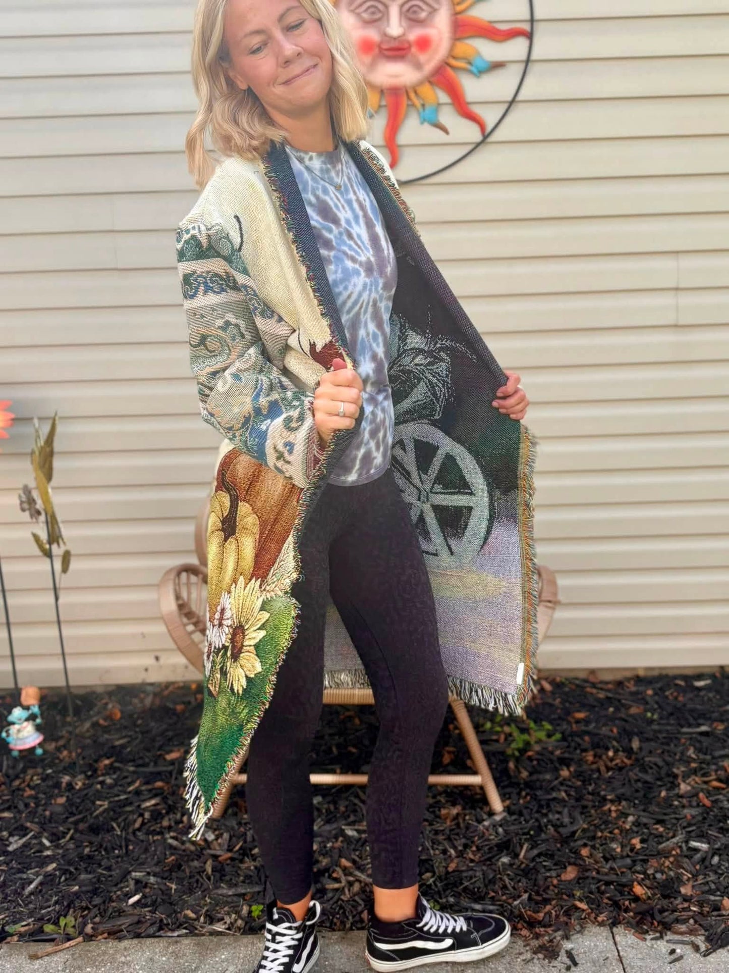Fall Pumpkin fringe jacket one size fits most