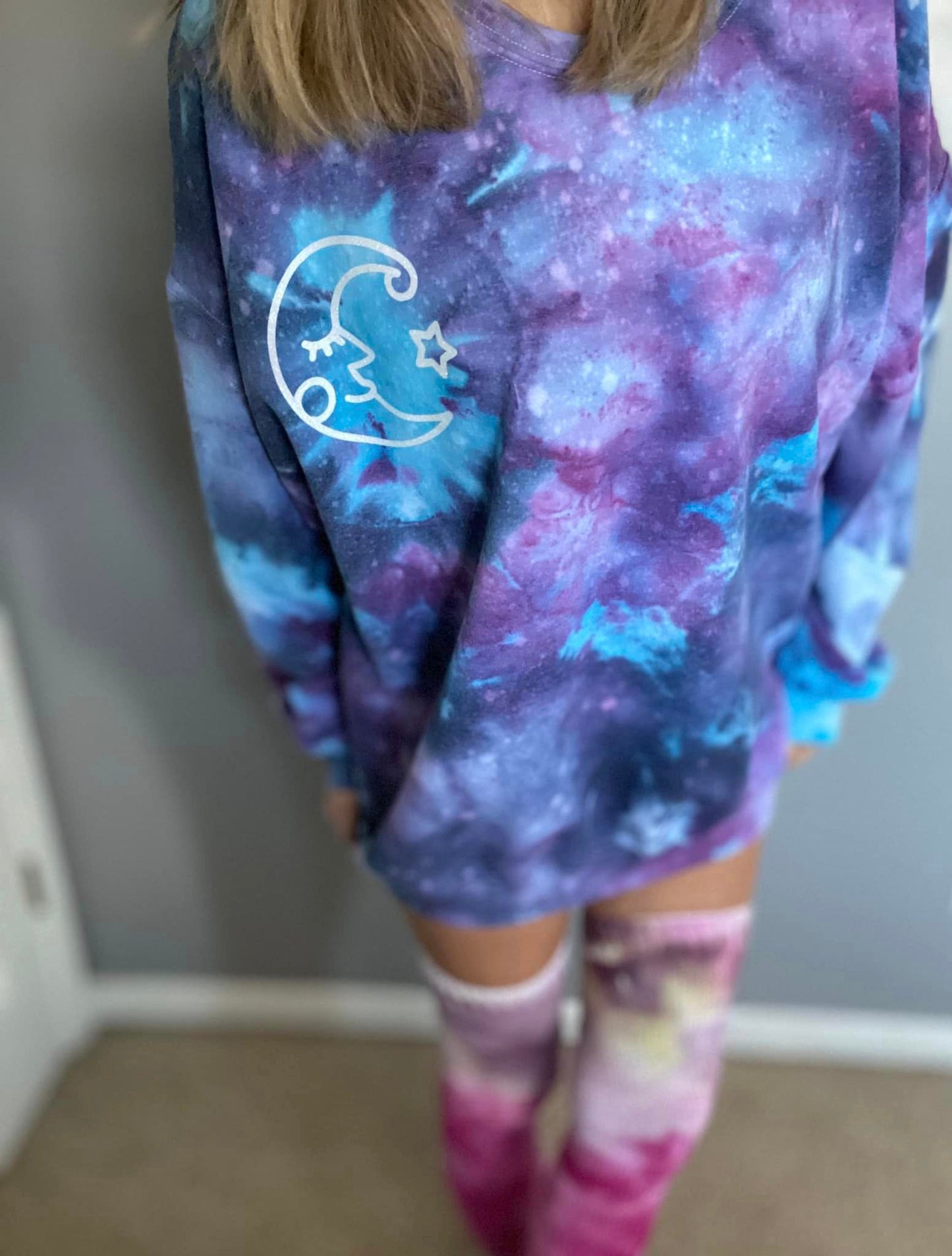 Sparkle moon galaxy sweatshirt